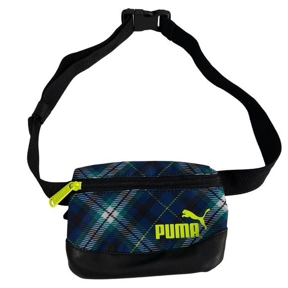 PUMA • Blue Plaid Pattern Unisex Fanny Pack Bag - Picture 2 of 7